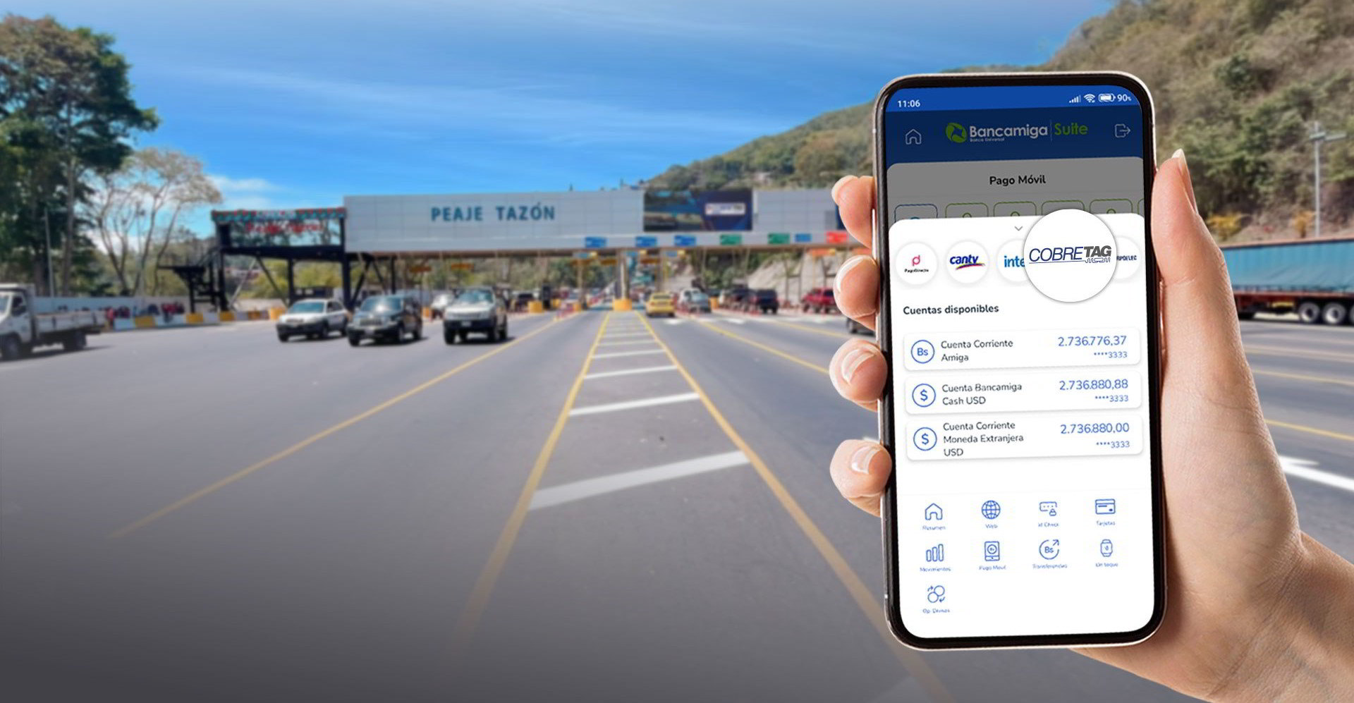 En Semana Santa simplifica el pago de peajes: Recarga Cobretag con Bancamiga