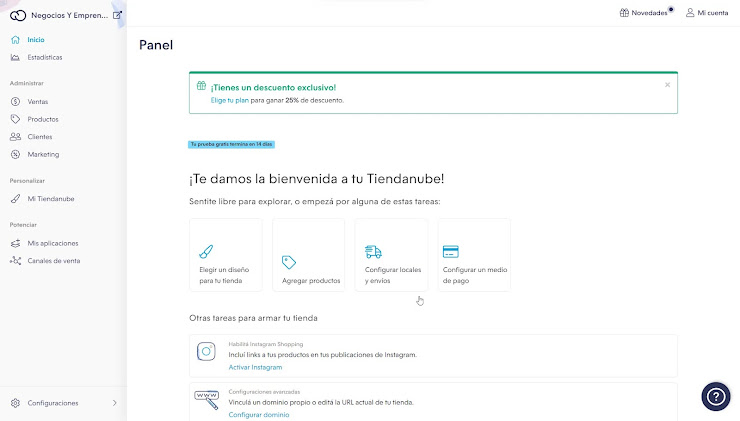 Tienda online con Tiendanube