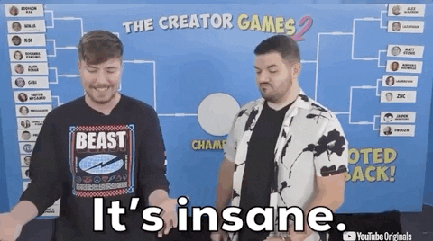 MrBeast diciendo en uno de sus videos que algo es una locura de la misma forma en que algunos consideran que lo es llegar al nivel de ganancias que tuvo recientemente en X.- Blog Hola Telcel