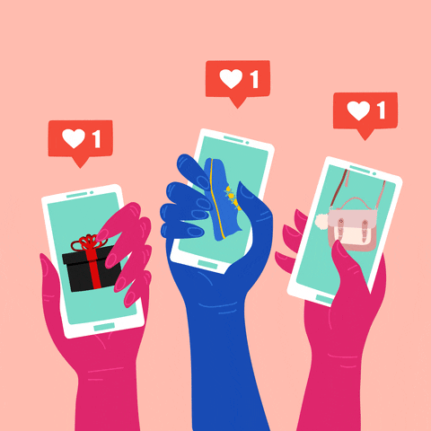 Ilustración animada de celulares mostrando cómo el algoritmo funciona en Pinterest y que tu contenido se viralice.- Blog Hola Telcel.