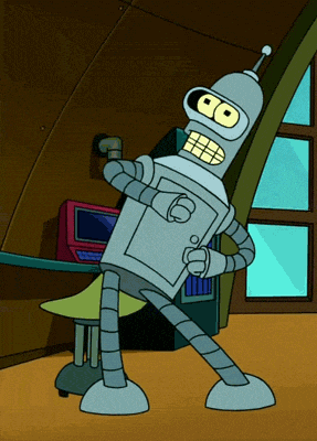 Bender de futurama bailando de felicidad porque la IA DeepSeek puede entrenarse a sí misma sin intervención humana.- Blog Hola Telcel 